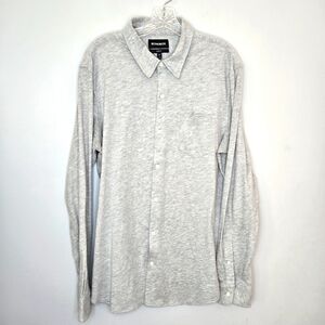 Bonobos Long Sleeve Button Down Tailored Fit Heathered Gray Mens Large Long